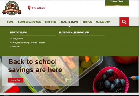 Screen shot of commissaries.com front page Thumbnail