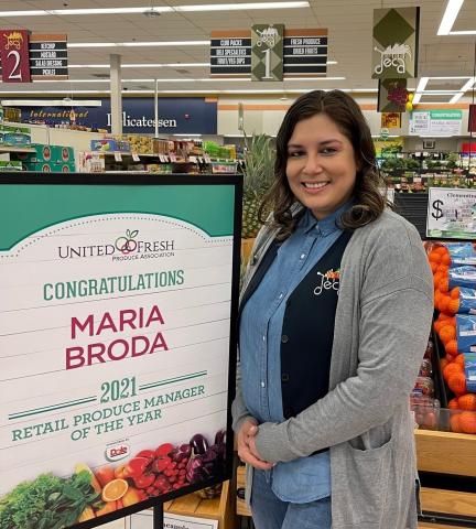 Maria Broda stands in West Point Commissary produce department Thumbnail
