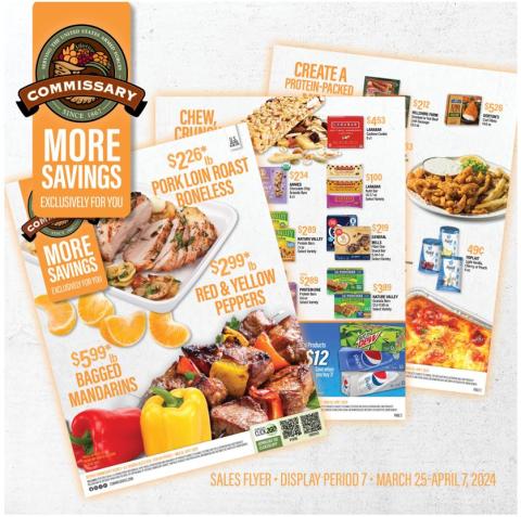 Graphic of the Commissary Sales Flyer for March 24 - April 7