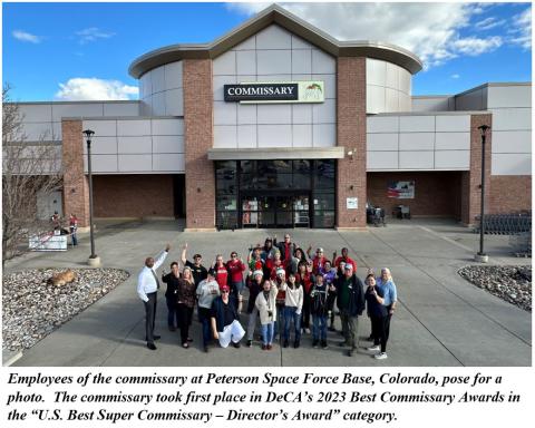 Employees outside of the Peterson Space Force Base, Colorado, Commissary