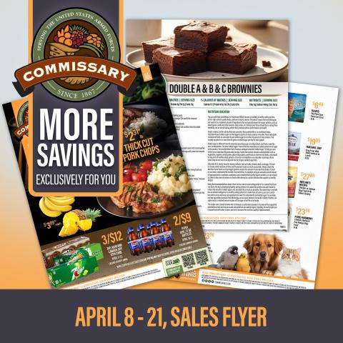 Graphic of Commissary Sales Flyer for April 8-21