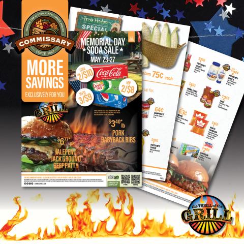 graphic of commissary sales flyer for May 20 - June 2