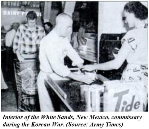 Interior of the White Sands, New Mexico, commissary during the Korean War