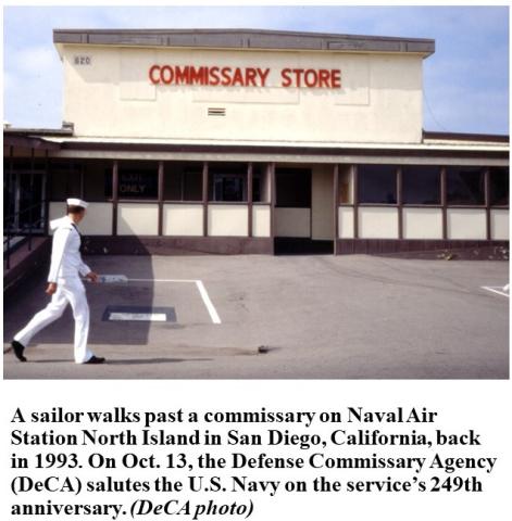 Sailor walks past North Island Commissary