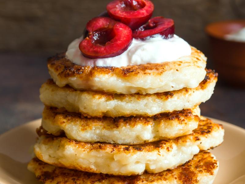 Plums Pancakes and Greek Yogurt Thumbnail