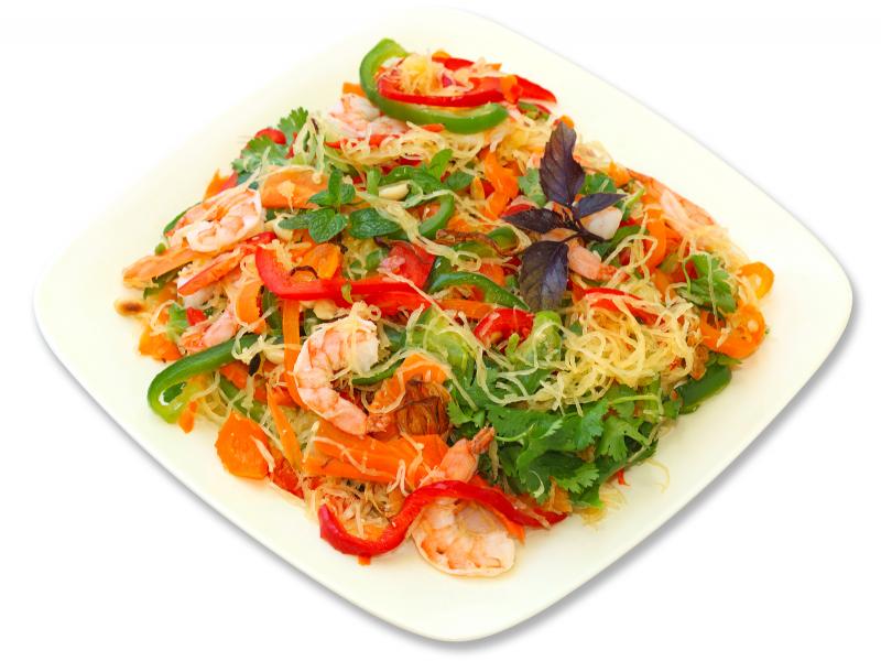 Spaghetti squash with peppers and shrimp Thumbnail